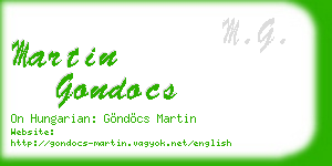 martin gondocs business card