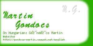 martin gondocs business card